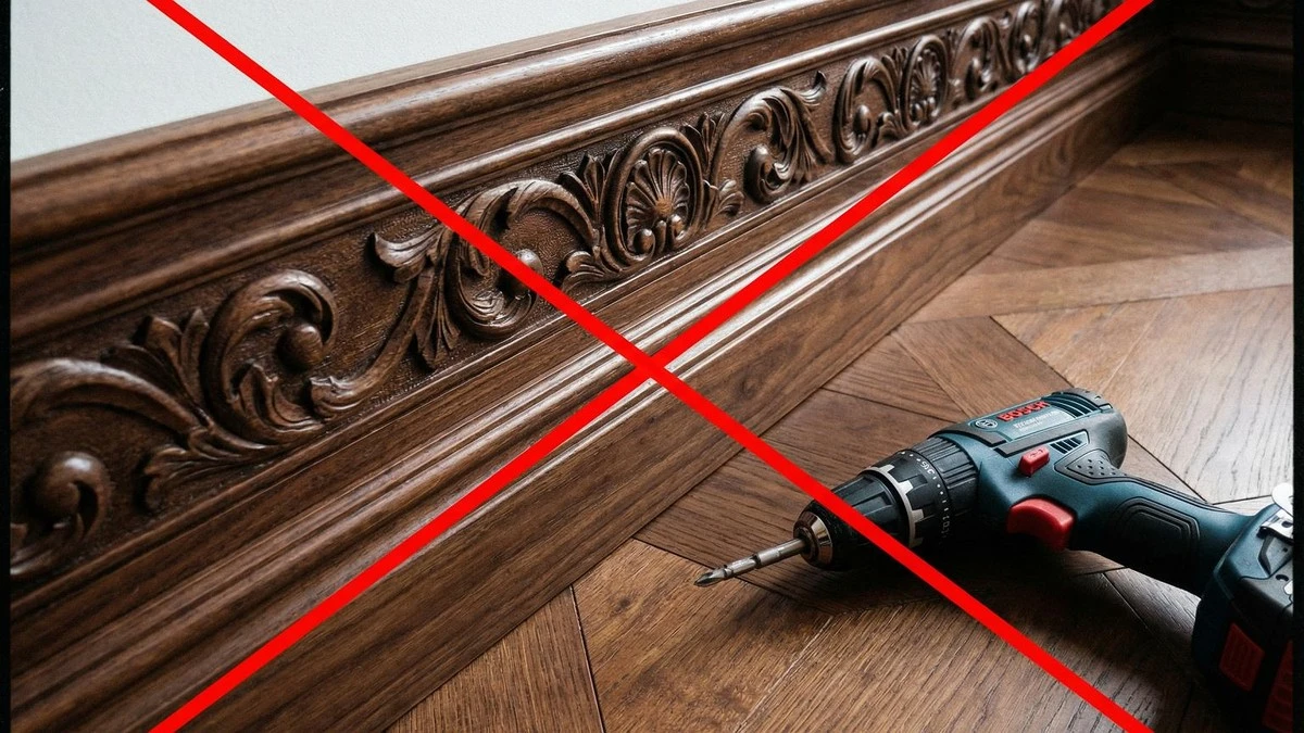 Koniec z wierceniem: listwy przy podłodze trzymają się bez jednego otworu